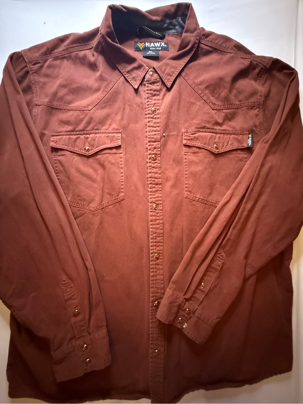 HAWX Men's Long-Sleeve Brown Western Shirt